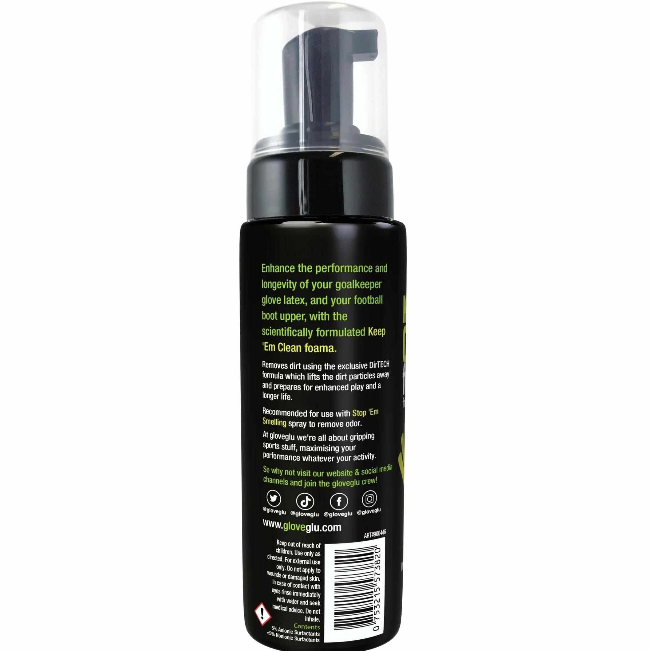 gloveglu Keep 'Em Clean Foama do rękawic bramkarskich i butów piłkarskich, 200 ml