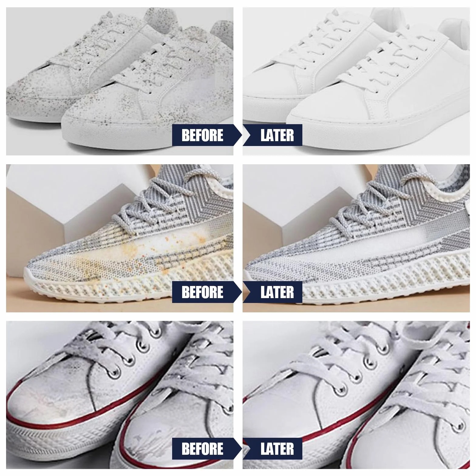 Środek do czyszczenia butów typu sneaker, białe buty ze zintegrowaną szczotką do sneakersów, pianka do usuwania plam i zabrudzeń, środek do czyszczenia butów sportowych