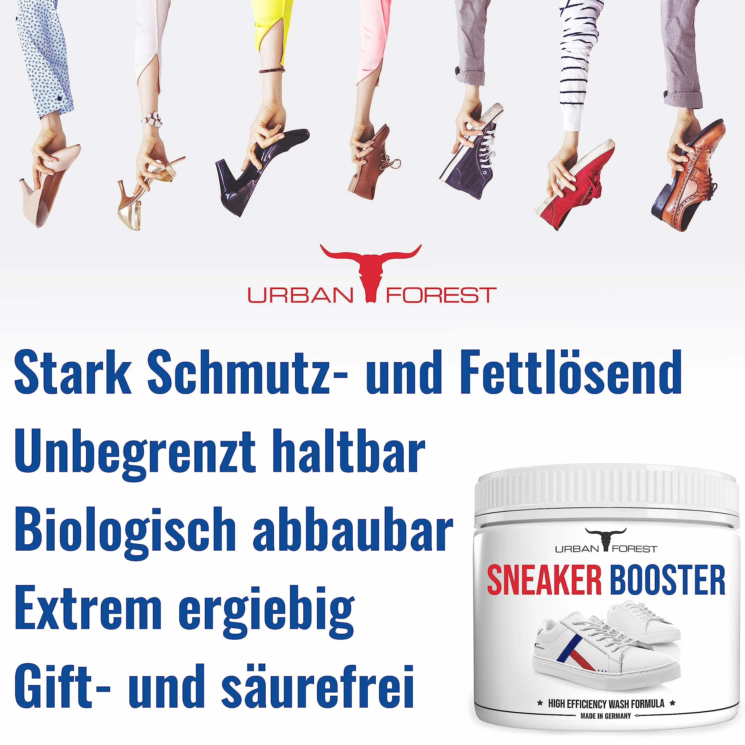 Pielęgnacja obuwia dla profesjonalistów | Sneaker Power Cleaner | intensywny środek czyszczący | pielęgnacja i czyszczenie obuwia z biologicznymi składnikami z Sneaker Booster PRO