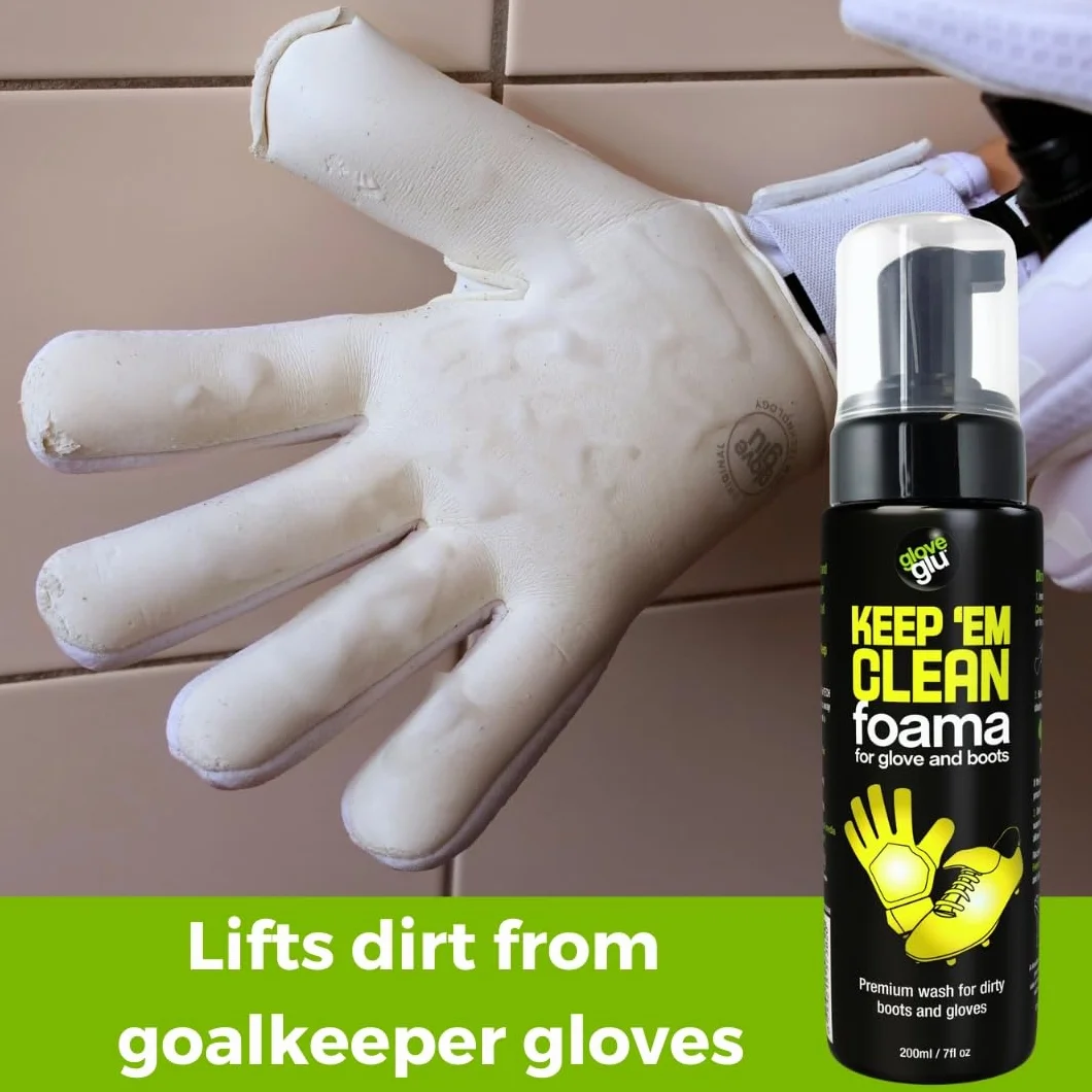 gloveglu Keep 'Em Clean Foama do rękawic bramkarskich i butów piłkarskich, 200 ml