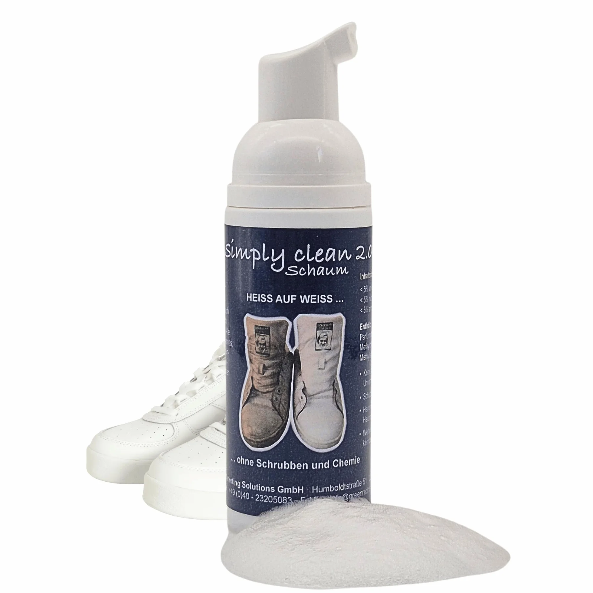 No - Simple Clean 2.0 pianka do czyszczenia sneakersów – do szybkiego i skutecznego czyszczenia wszystkich rodzajów butów – środek do czyszczenia butów zapewnia olśniewające rezultaty, 50 ml pianki