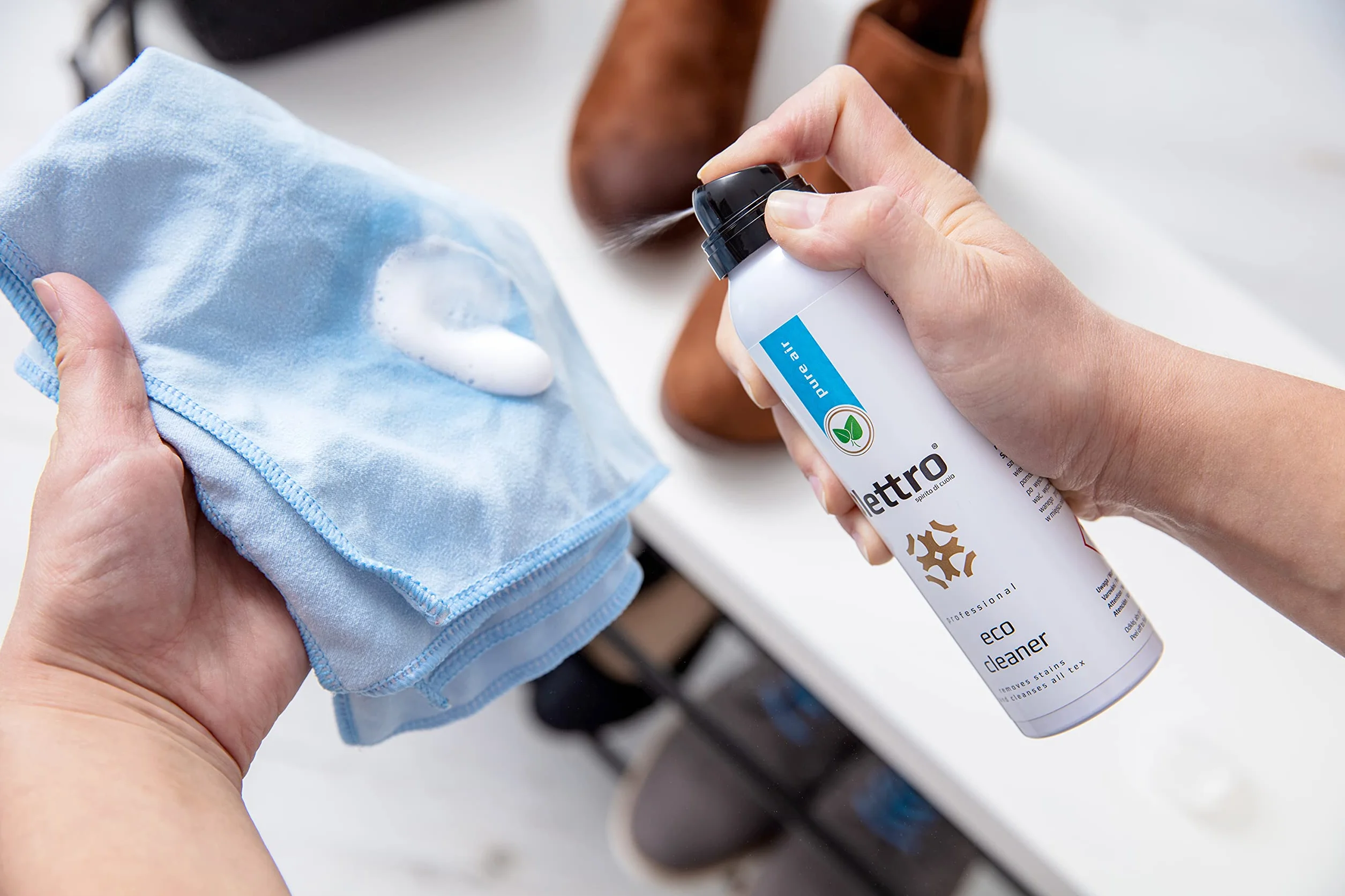 Eco Cleaner by Lettro, profesjonalna jakość butów, ekologiczny spray do czyszczenia butów, skóry i tekstyliów, wyprodukowano w Europie, 125 ml