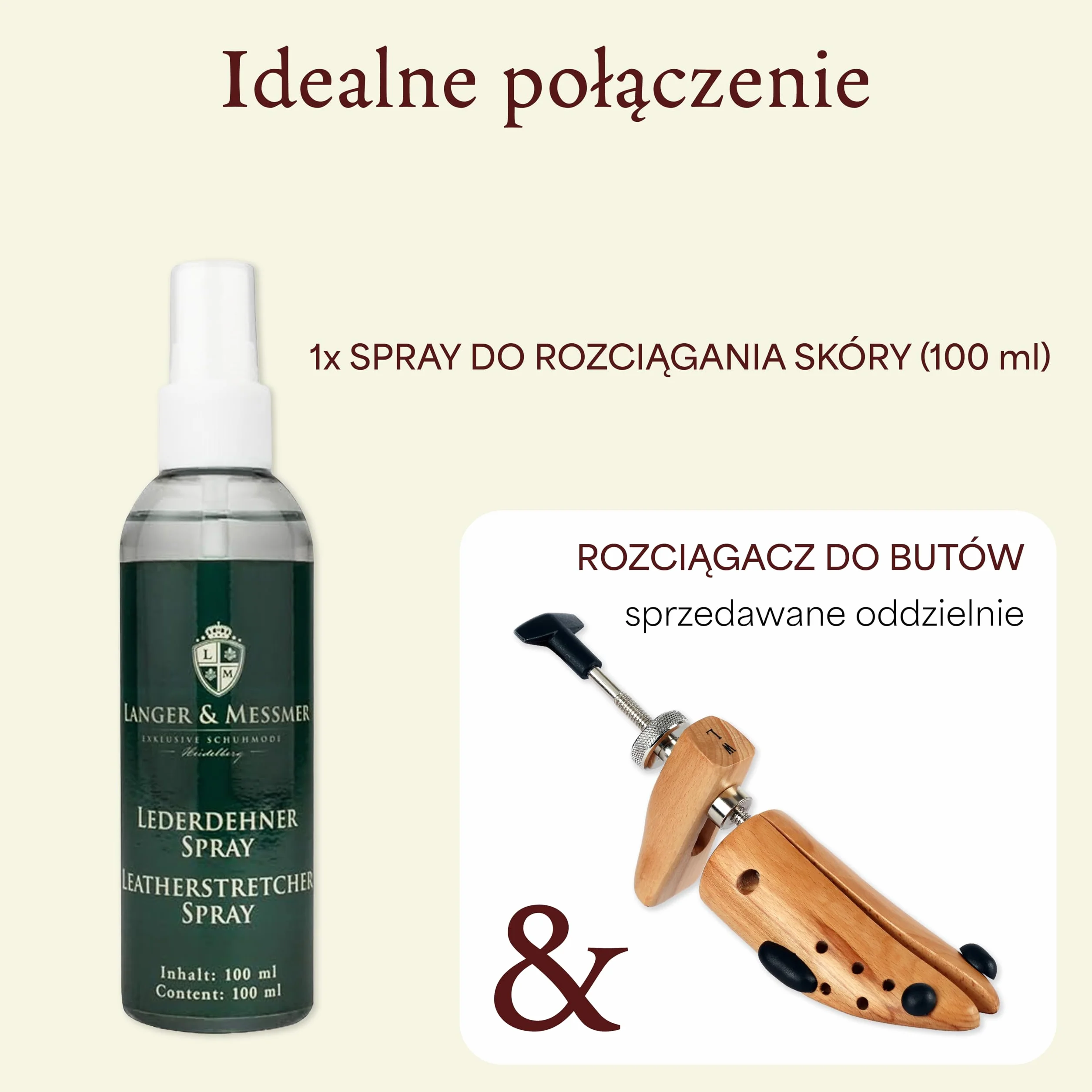 Langer & Messmer spray do rozciągania skóry przeciwko uciskającym butom – do szybkiego usuwania miejsc ucisku – Rozciągacz do skóry w jakości szewskiej