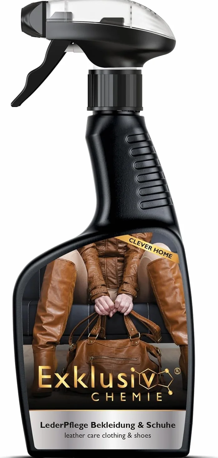 Exklusiv Chemie® Pielęgnacja skóry dla odzieży i obuwia | Pielęgnacja skóry dla skórzanych ubrań i butów | Leather Care | Leather Care Spray | Środek do czyszczenia skóry | 500 | Do kurtek skórzanych, butów skórzanych i toreb skórzanych