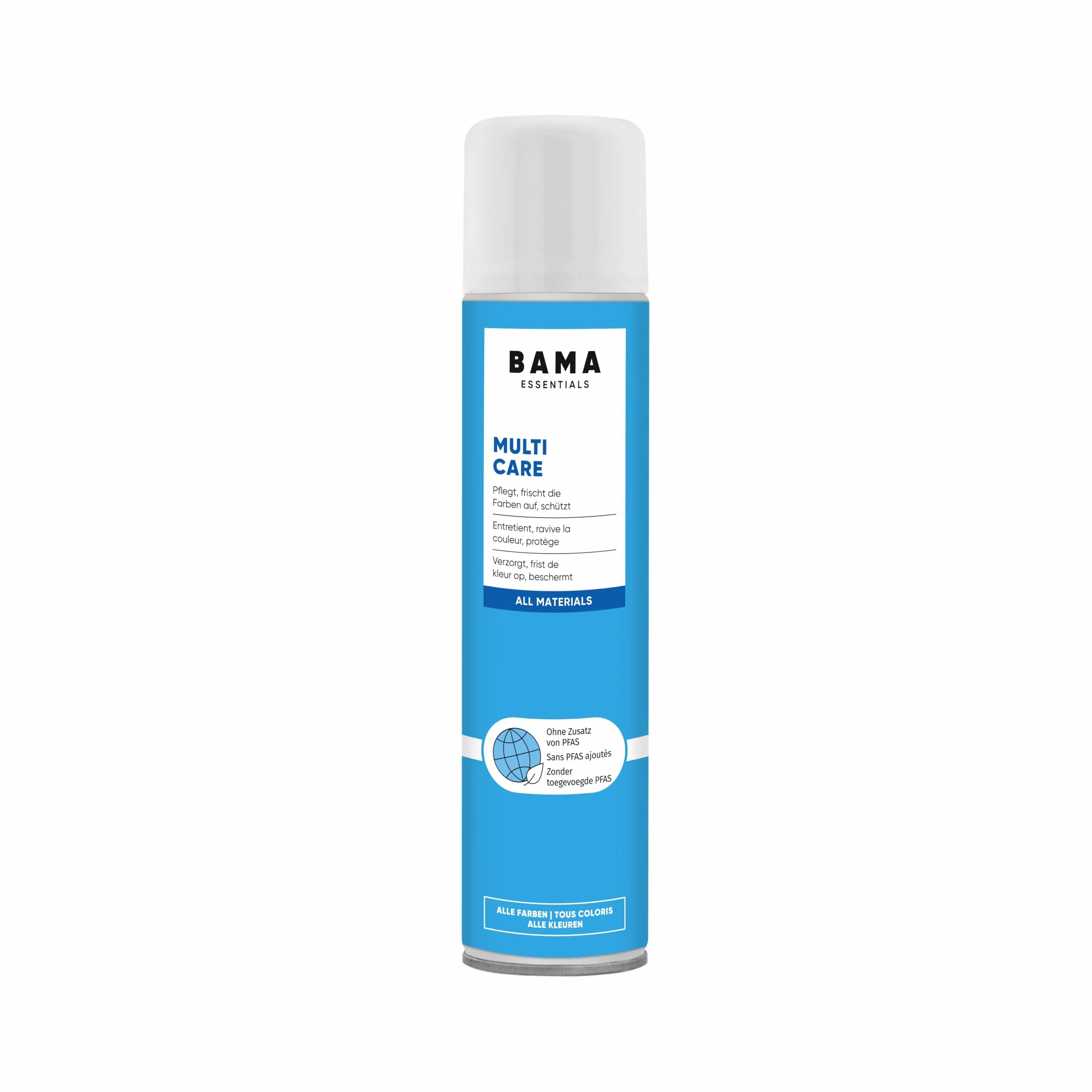 Bama Multicare Uniwersalny Spray Pielęgnacyjny – bez PFAS, do butów, toreb i kurtek. Do skóry gładkiej, zamszu, syntetyków i tekstyliów. Chroni przed wodą i zabrudzeniami - 300 ml