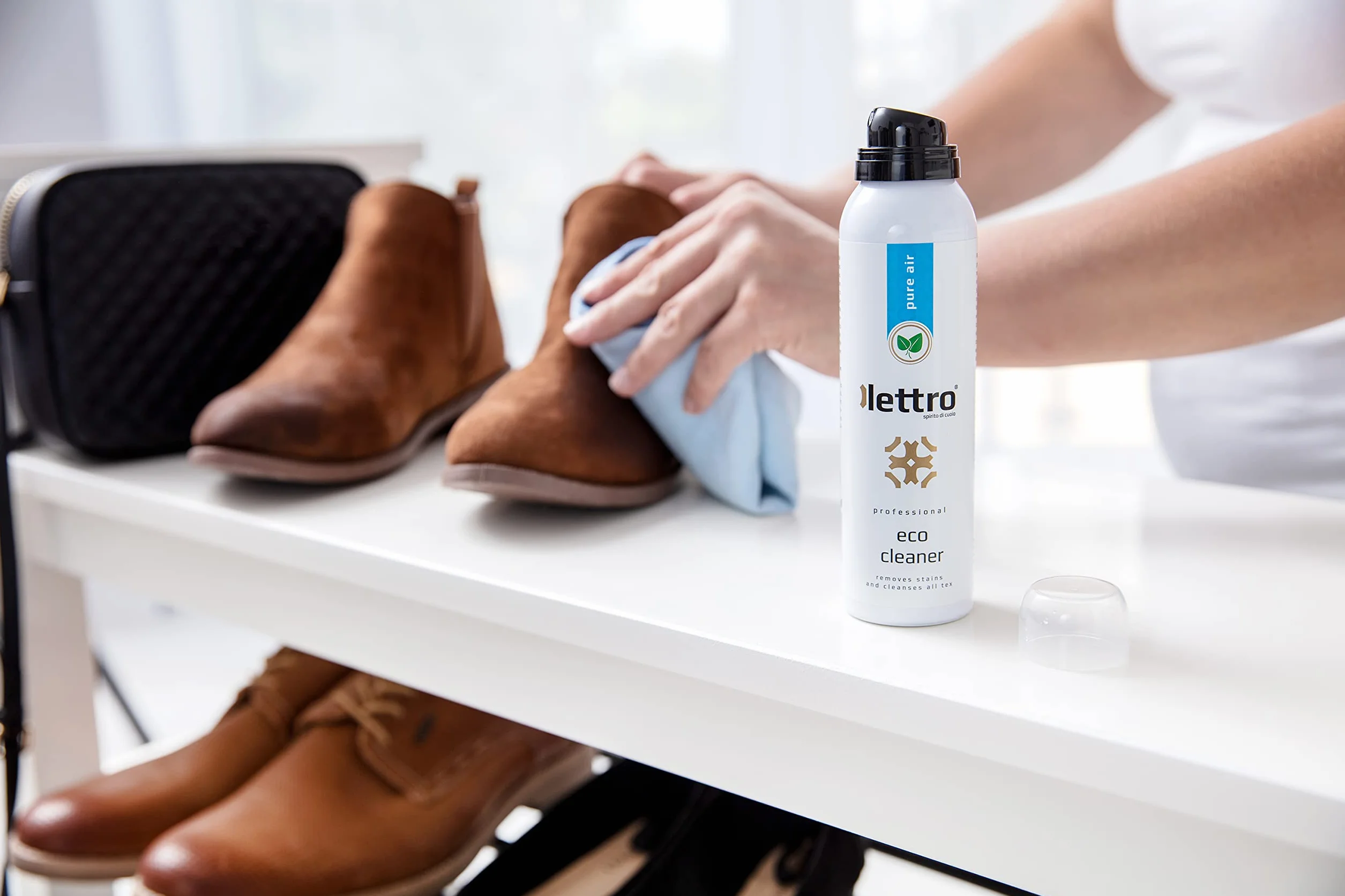 Eco Cleaner by Lettro, profesjonalna jakość butów, ekologiczny spray do czyszczenia butów, skóry i tekstyliów, wyprodukowano w Europie, 125 ml