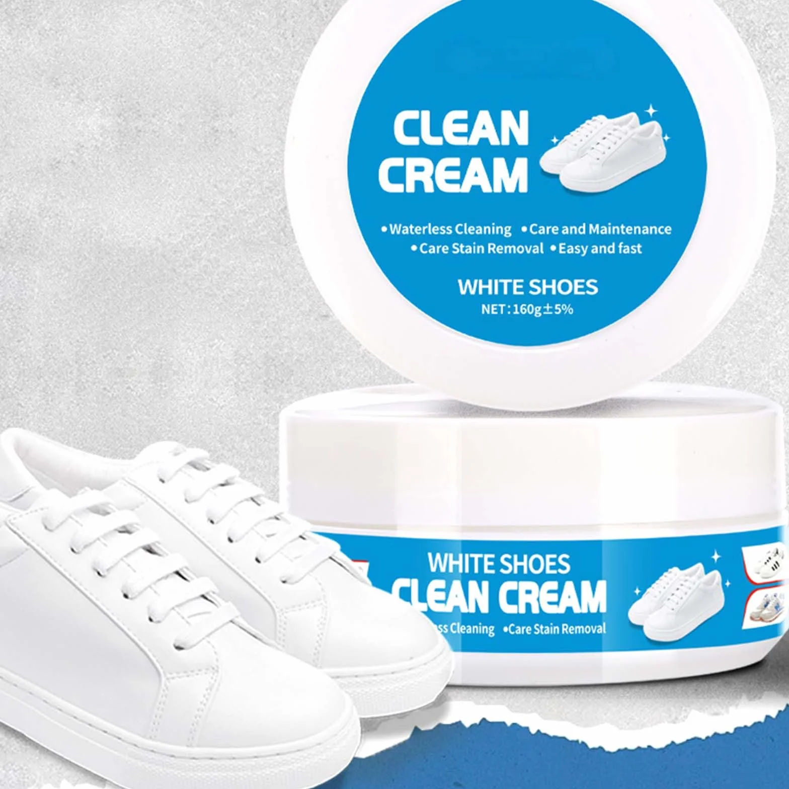 Krem do czyszczenia białych butów, środek do czyszczenia butów i sneakersów, szybkie usuwanie plam do białych sneakersów i skóry, bez prania