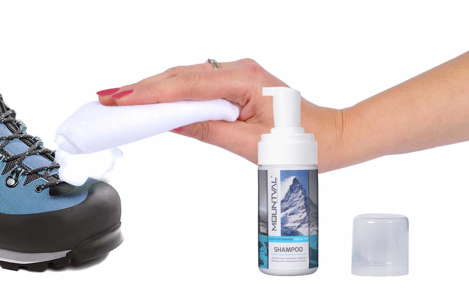 Mountval Shampoo, Pianka Czyszcząca do Odzieży i Sprzętu Turystycznego, Czyści Odzież Wodoodporną