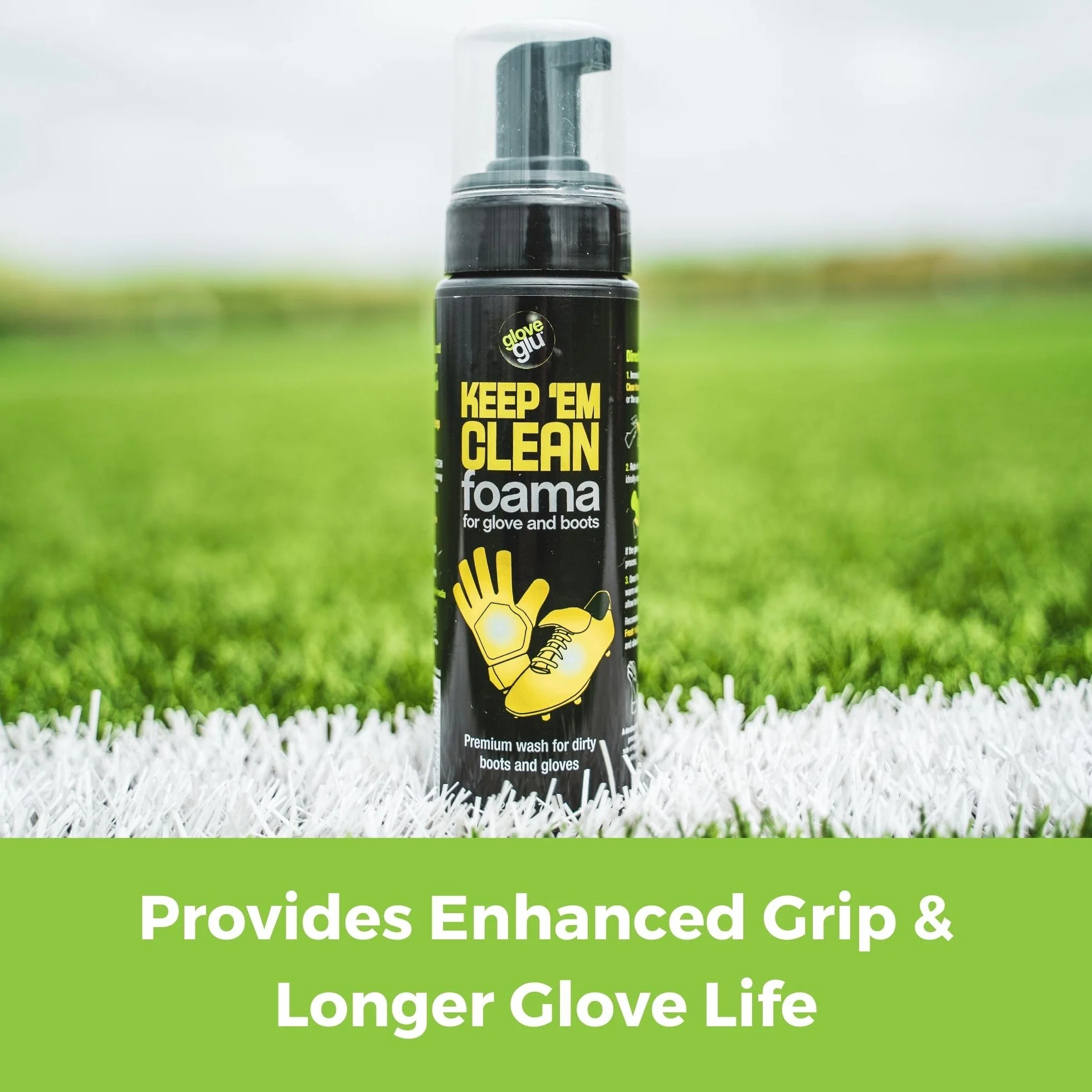 gloveglu Keep 'Em Clean Foama do rękawic bramkarskich i butów piłkarskich, 200 ml
