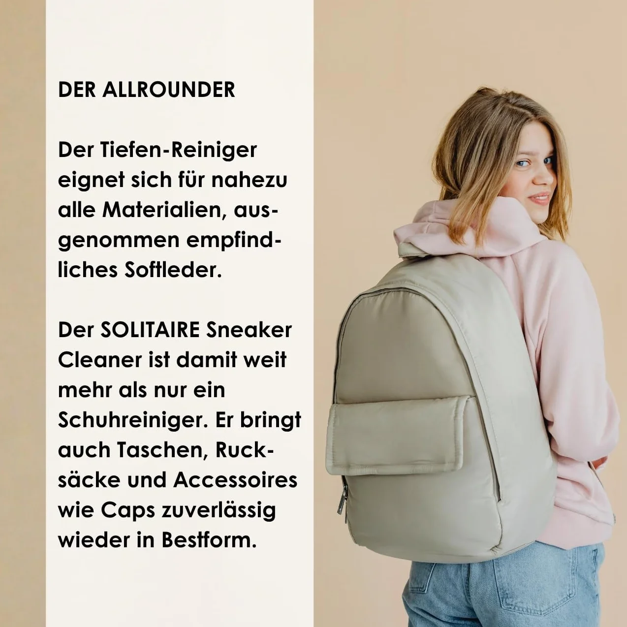 SOLITAIRE Sneakersy Cleaner | Intensywny środek czyszczący do sneakersów | 75 ml | profesjonalne czyszczenie butów i butów | środek czyszczący do sneakersów ze zintegrowaną szczotką do czyszczenia