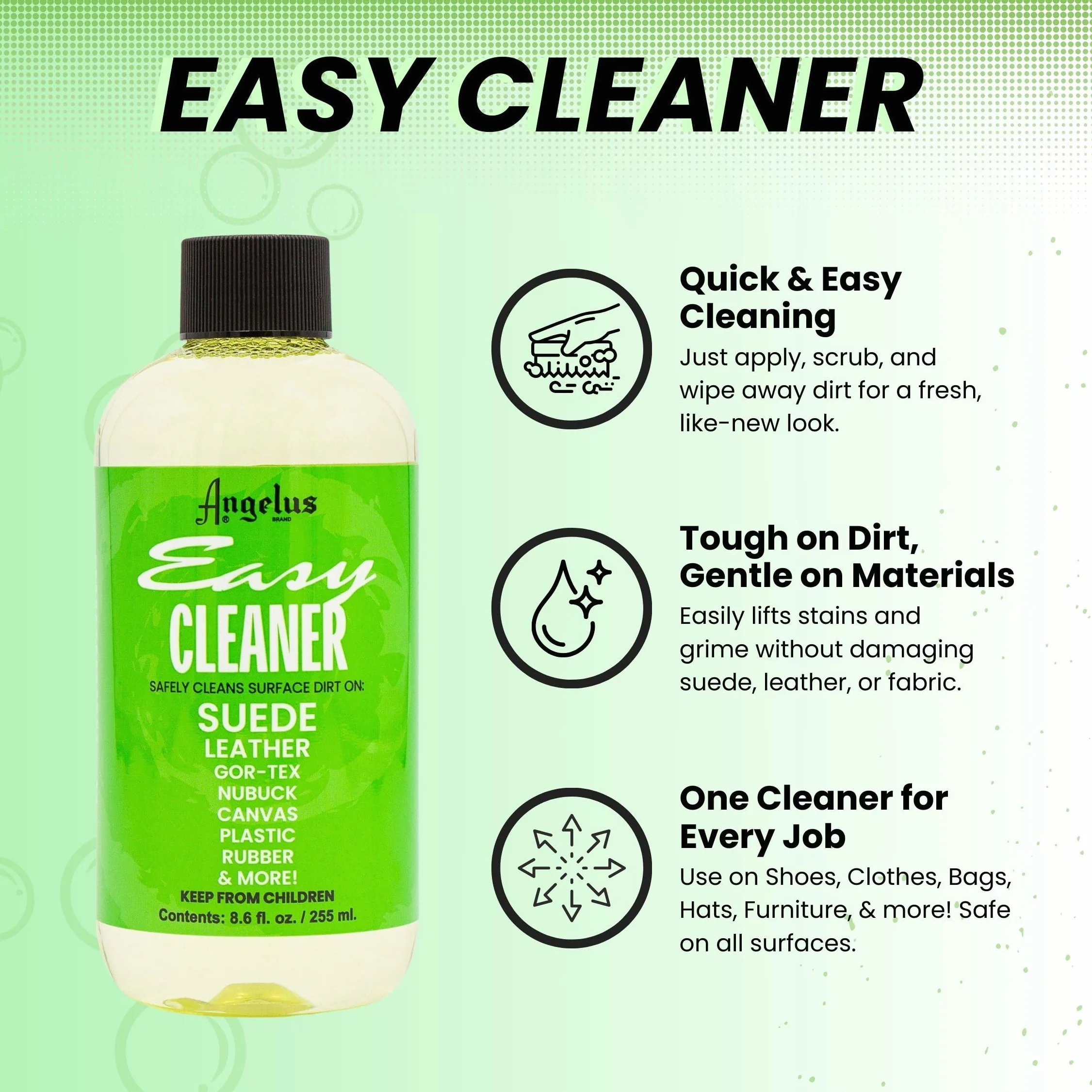 Angelus Easy Cleaner For Leather Suede Rubber Linen Canvas Vinyl 240ml