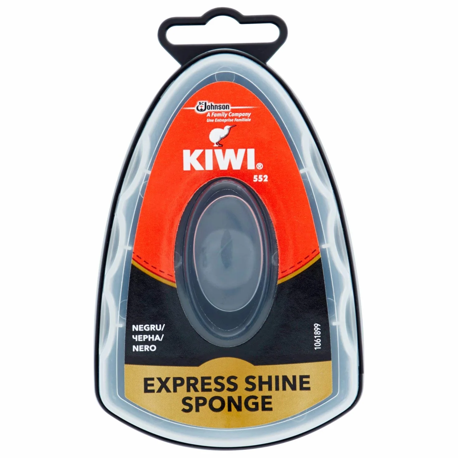 Kiwi, gąbka samopolerująca do czyszczenia butów, kolor czarny.